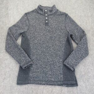 BKE Buckle Sweater Mens Porto Cristo Knit 1/4-Snap‎ Pullover Fleece Size Large